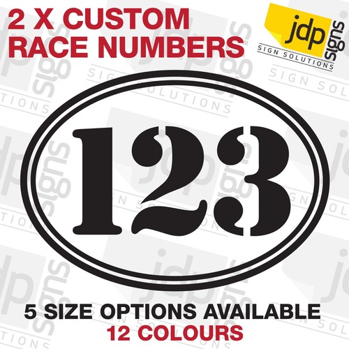 Custom oval race numbers - 2,