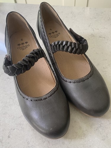 Women grey leather mary - leather,