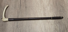 Silver Lined Vintage Antique England Horse Bull Whip Crop Antler Stag Hallmark