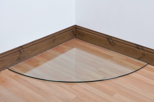Glass hearth corner quadrant - glass,