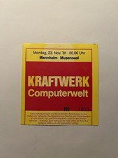 Alte Konzertkarte Ticket Kraftwerk 1981 Mannheim Computerwelt Elektropop