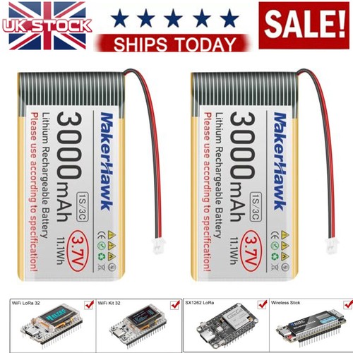2pcs 3000mah lipo - 3.7v,