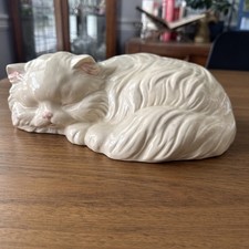 Vintage Sleeping Cat Figurine