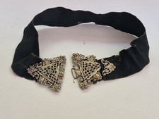 Antique large silver coloured Nurses belt buckle & strap