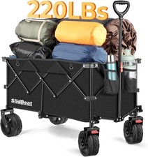 Wagon Cart Foldable AUCTION with Heavy Duty Wheels Collapsible Max Load 220LB 