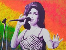 NEW RARE GARY HOGBEN ORIGINAL The Queen of Camden Amy Winehouse acrylic PAINTING