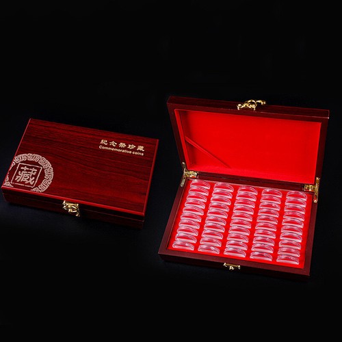 Wooden coin display storage - display,