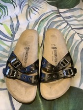 Birkenstock Ibiza, Black Leather, Rivet Sandals - Size UK 7, EU 40 Narrow Fit