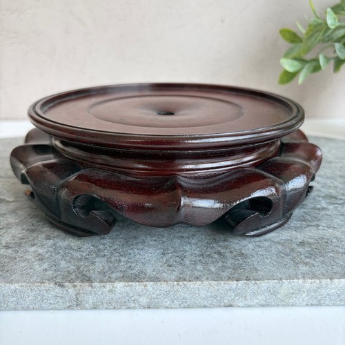 Vintage carved wood pedestal - carved,