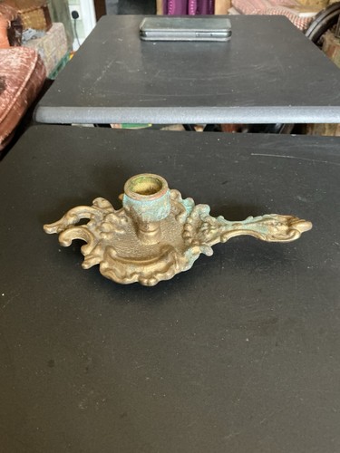 Vintage brass french candle - brass,