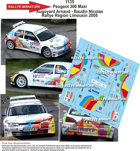 Decals ref 1135 peugeot - 1/24,