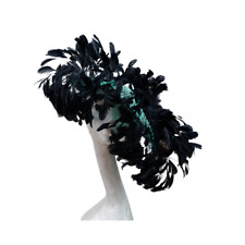 Enola - Emerald Green & Black Oval saucer hatinator ASCOT WEDDING