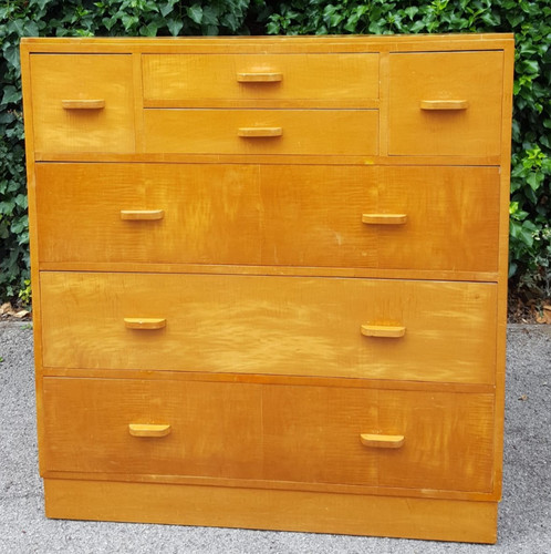 Art deco satinwood chest of - satinwood,