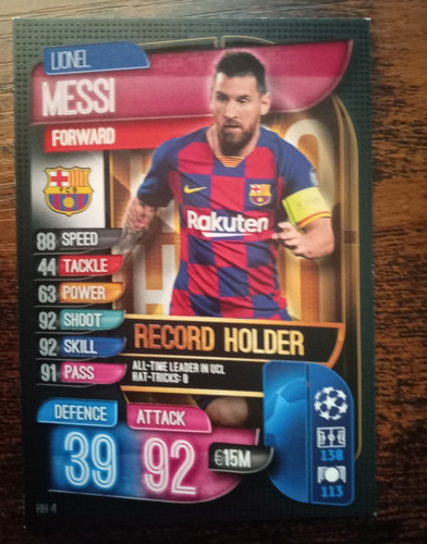 Topps match attax extra lionel - match,