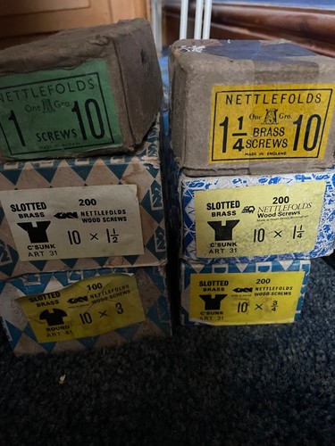 Nettlefolds brass screws - brass, 10
