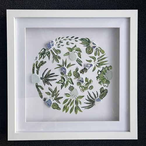 Whitby sea glass and - , pottery