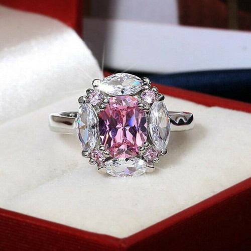 Oval cut pink sapphire diamond - pink,
