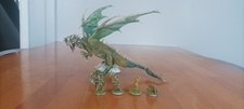 Vintage Ral Partha Metal Dragon 1992  + 4 Figures. Dungeons and dragons.