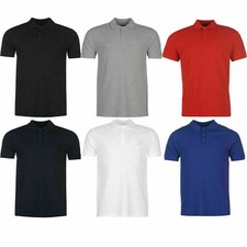 Mens New Plain Pique Polo Collar Shirt Cotton Blend Tee Golf Work Casual S-2XL 