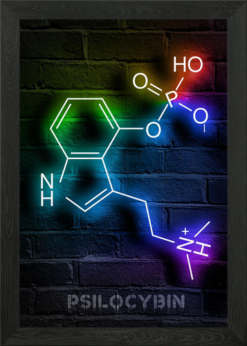 Psilocybin molecule neon