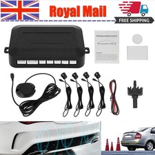 4x Black Parking Sensors Car Reverse Backup Rear Radar Alert System Buzzer KIT