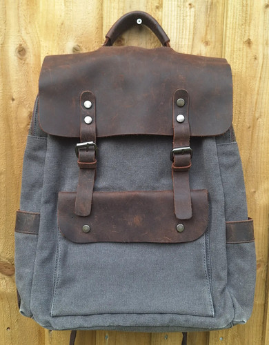 Vintage canvas leather trim - canvas,
