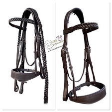 WORKING HUNTER HUNT BRIDLE LEATHER SHOWING PLAITED REINS ANATOMIC *FREE POSTAGE*