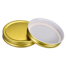 Mason Jar Lids, 12 Pcs - Tinplate Canning Lids Wide Mouth Leak Proof (Gold)
