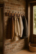 Rustic Dark Oak Coat Rack 8