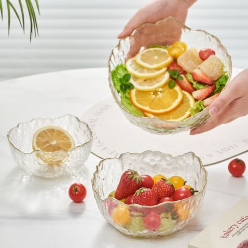 Gold rim glass - glass, bowl
