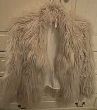 River Island Girls Gorgeous Faux Fur Jacket, Champagne Cream Colour, Age 11