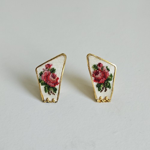 Vintage petit point rose - vintage,