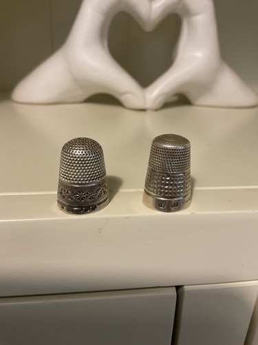 Antique silver thimbles - thimbles,