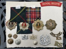 Scarce The Royal Scots Regiment Cap / Glengarry badges, titles, collars, buttons