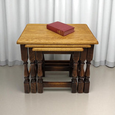 Vintage Oak Nest Of Tables /