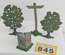 Vintage antique lead Johillco trees, signpost and milestone 845