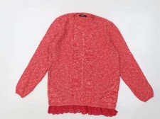 George Girls Orange Round Neck Cotton Blend Jumper Size 11-12 Years