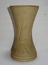 Unglazed Pottery Vase Decorated With Stylised Grasses. Unknown Maker's Mark JP