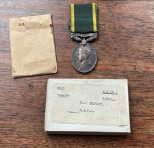Militia Efficiency Medal Royal Army Pay Corps With Box TEM WW2