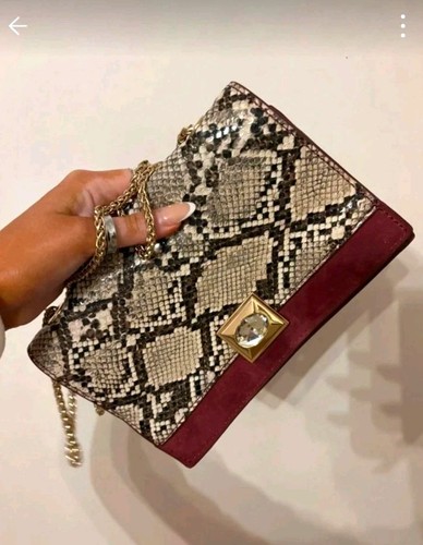 Zara burgundy faux - zara, snakeskin