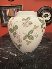 Vintage Wedgwood Bone China 'Wild Strawberry' Vase 