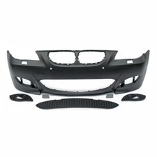 BMW 5 SERIES E60 E61 03- 07 M5 STYLE FRONT BUMPER KIT PDC 24MM WASHERS & GRILLES