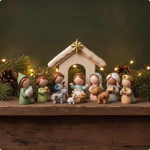 Pieces faceless nativity - pieces,