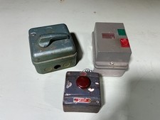 2x vintage MEM switchgear. Lever isolator & emergency stop switch (cast iron)