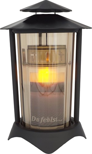 Metal round grave lantern - metal,