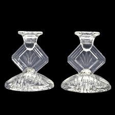 Pair antique art deco clear - of,