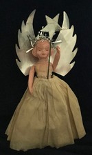 Vintage 1950/60s Plastic Christmas Tree Fairy/Angel Tree Topper with Wand