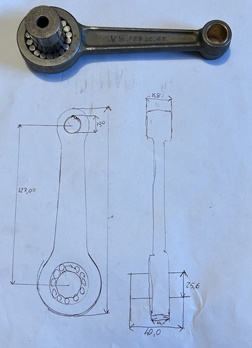 Connecting rod for motorcycle