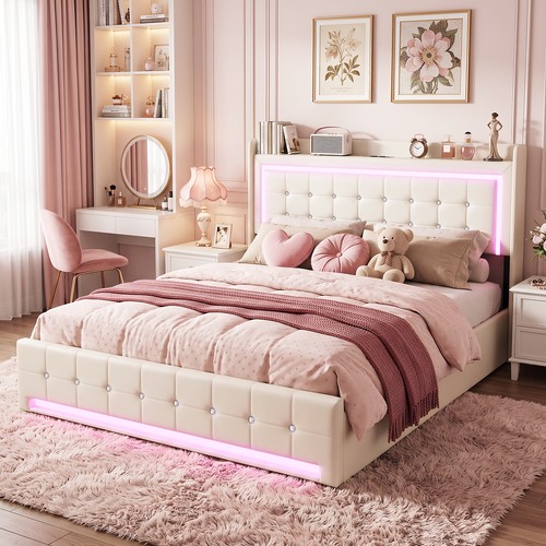 Ottoman bed winged leather - ottoman,