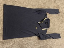 hugo boss dark grey/yellow/white large long sleeve polo